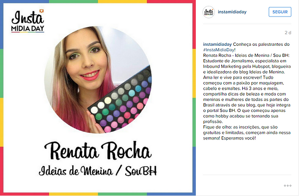 insta midia day renata rocha ideias de menina palestra mesa redonda