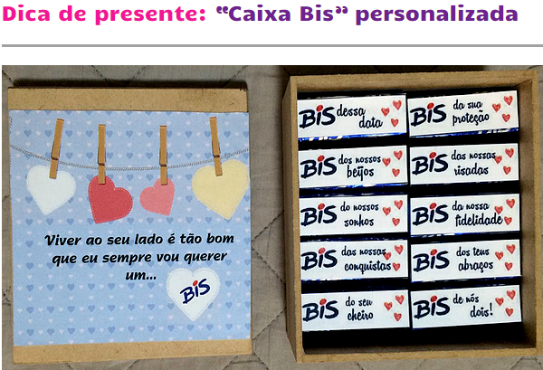 dica presente namorado caixa bis barato